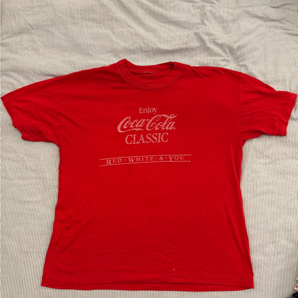 Coca Cola Classic Vintage Red Men's T-Shirt- single stitch